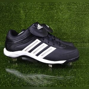 Adidas Diamond King Metal Baseball Cleats Shoes Softball Black & White Men's 12